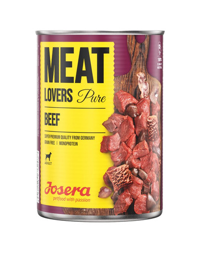 JOSERA Meatlovers Puhas veiseliha 6x400 g + Kana porgandiga 400 g TASUTA