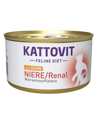 KATTOVIT Feline Diet Niere/Renal Chicken  kanalihaga 12x85 g neeruprobleemide korral