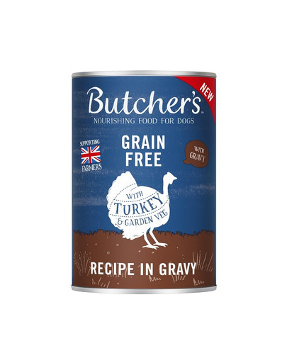BUTCHER'S Original Recipe in Gravy,koeratoit, kalkuniliha tükid kastmes, 400g