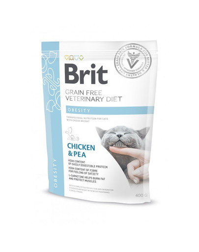 BRIT Veterinary Diets Cat Obesity 400 g Teraviljavaba toit ülekaalulistele täiskasvanud kassidele.