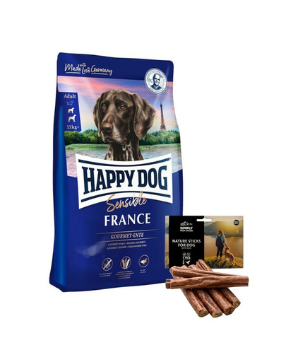 HAPPY DOG Supreme France 12,5 kg + naturaalsed sigarid pardilihaga 7 tk.