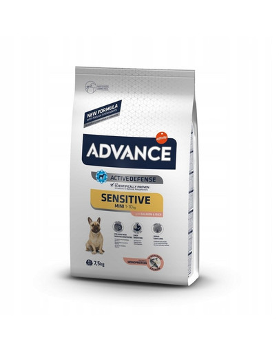 ADVANCE Mini Sensitive 7,5kg toidutundlikele väikest tõugu koertele