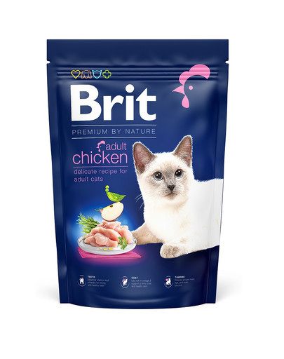 BRIT Cat Premium by Nature chicken Täiskasvanud kassidele kanalihaga  300 g