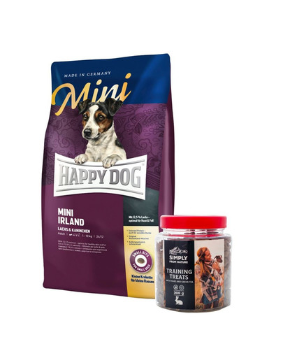 HAPPY DOG Mini Irland 8 kg + treeningmaiused jäneselihaga 300 g