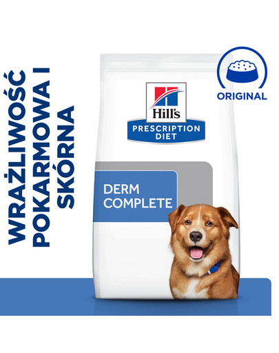 HILL'S Prescription Diet Canine Derm Complete 12 kg koera nahka tugevdav toit