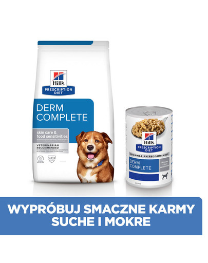 HILL'S Prescription Diet Canine Derm Complete 12 kg koera nahka tugevdav toit