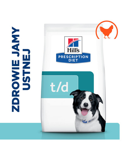 HILL'S Prescription Diet Canine t/d 4 kg toit, mis toetab teie koera suuõõne tervist