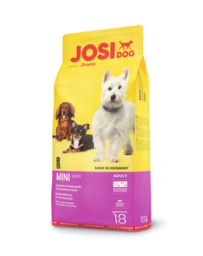 JOSERA JosiDog Mini Adult 18 kg kuivtoit väikeste tõugude täiskasvanud koertele.