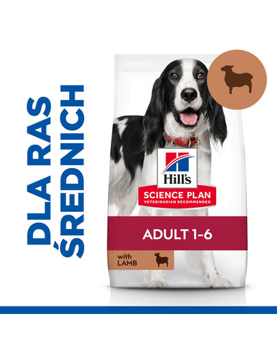 HILL'S Science Plan Canine Adult Medium Lamb & Rice 18 kg keskmise tõugu koeratoit lambaliha ja riis