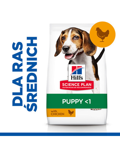 HILL'S Science Plan Puppy <1 Medium breed kuivtoit kanalihaga 14 kg
