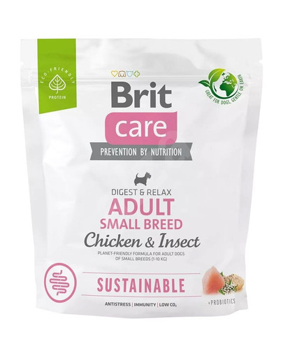 BRIT Care Sustainable Adult Small Breed kana ja putukatega 1 kg