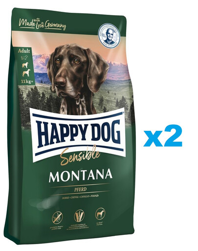 HAPPY DOG Sensible Montana hobuseliha ja kartulid 2 x 10 kg
