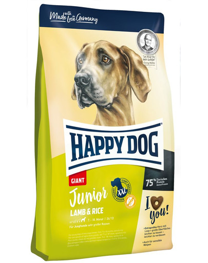 HAPPY DOG Junior Giant Jagnięcina & ryż 30 kg (2 x 15 kg)  Lambaliha ja riis 15 kg