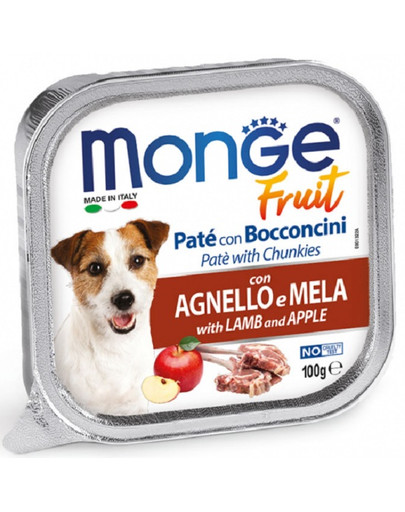 MONGE Fruit Dog puuviljapasteet lambaliha ja õunaga 100g