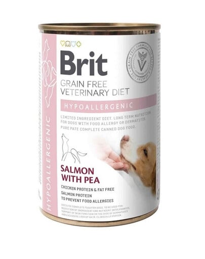 BRIT Veterinary Diet Hypoallergenic Salmon&Pea toit allergiaga koertele 6x400g