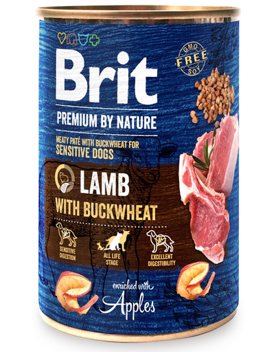 BRIT Premium by Nature 12 x 400 g lambaliha ja tatar märja koeratoiduga