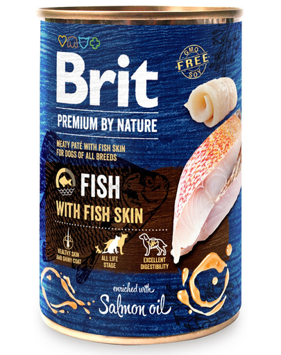 BRIT Premium by Nature 12 x 400 g kala ja kalanahk märgtoit koertele