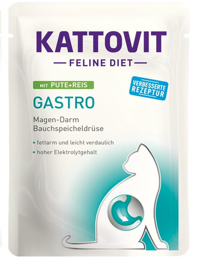 KATTOVIT Feline Diet Gastro Kalkuniliha riisiga 24 x 85 g