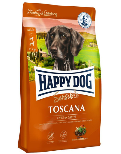 HAPPY DOG Supreme Toscana 8 kg (2 x 4 kg) tundlike ja erivajadustega koertele