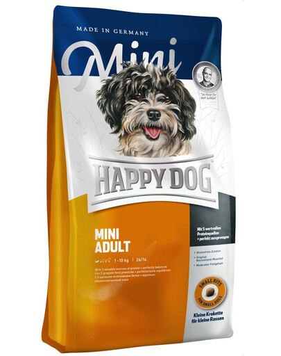 HAPPY DOG Fit & Well Adult Mini 16 kg (2 x 8 kg) kuivtoit täiskasvanud väikest tõugu koertele