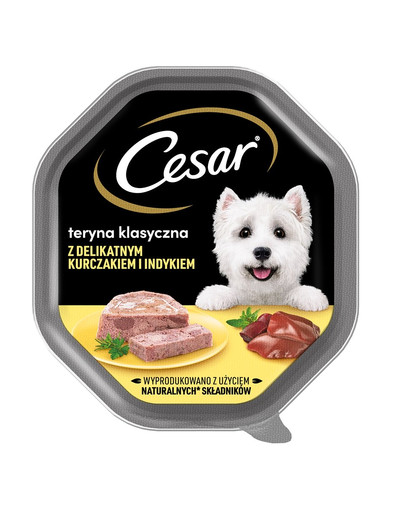 CESAR tacka 14x150 g  märg täistoit täiskasvanud koertele tern õrna kana ja kalkuniga