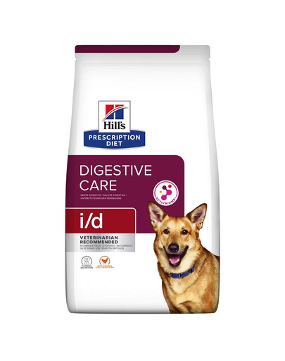 HILL'S Prescription Diet Canine i/d 10 kg (2 x 5 kg) Activ Biome Veterinaartoit täiskasvanud koertele, kellel on seedehäired.
