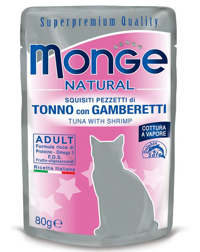 MONGE Kassitoit Tuunikala krevettidega 80 g