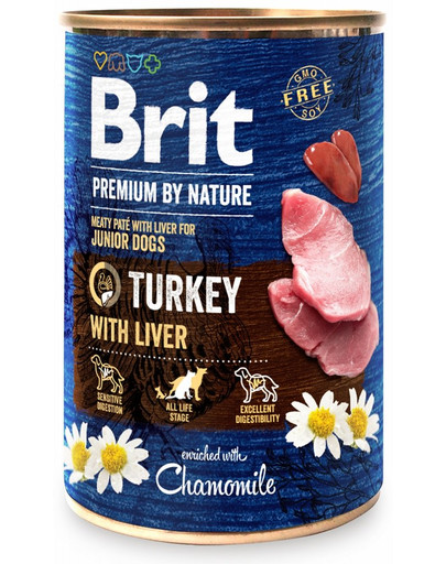 BRIT Premium by Nature 24 x 400 g kalkuni ja maksa märg kutsikatoit