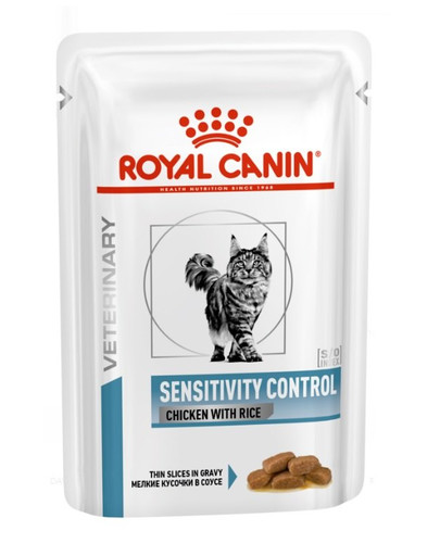 ROYAL CANIN Cat Sensitivity kana ja riis 85 g x 48 tk märgtoit täiskasvanud kassidele, kellel on toidule ebasoodsad reaktsioonid.
