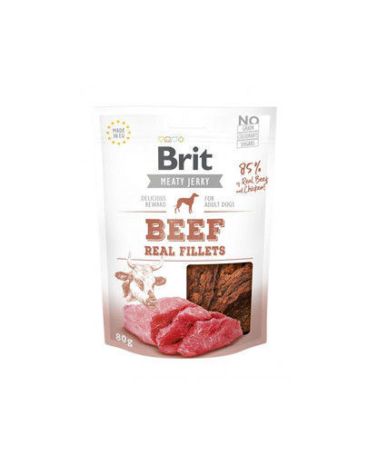 BRIT Jerky Snack Veisefilee 80g veiseliha maius