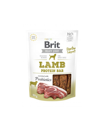 BRIT Jerky Snack Lamb Protein batoon 80 g lambaliha maius