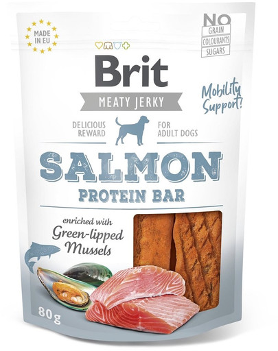 BRIT Jerky Snack Salmon protein bar 80 g maiuspala lõhega