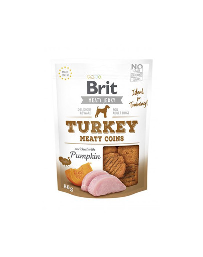BRIT Jerky Snack Turkey Meaty coins 80 g kalkunilihaga maiuspala