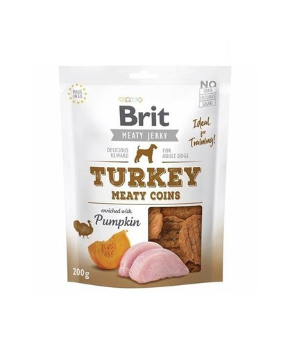 BRIT Jerky Snack Turkey Meaty coins 200 g  kalkunilihaga maiuspala
