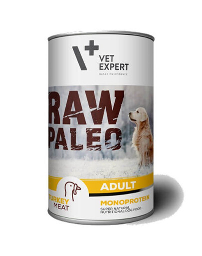 VETEXPERT RAW PALEO Adult turkey 400 g märgtoit kalkunilihaga