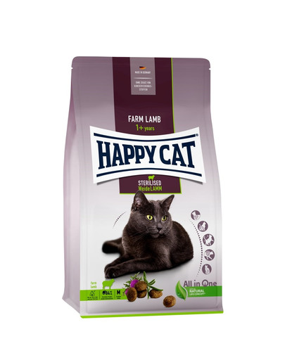 HAPPY CAT Sterilised Lambaliha 10 kg kastreeritud kassidele