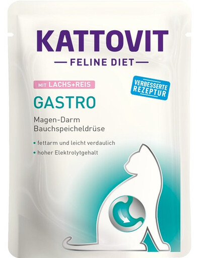 KATTOVIT Feline Diet Gastro lõhe riisiga 24x85 g
