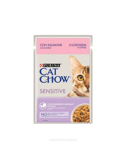 CAT CHOW Sensitive Lõhe ja suvikõrvitsakaste 85 g