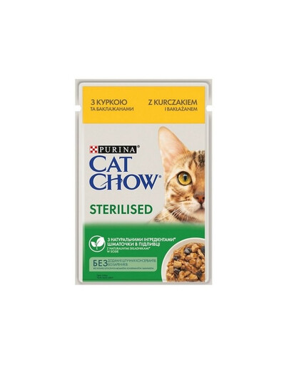 CAT CHOW Kastreeritud kassidele kana ja baklažaani kastmes 85 g