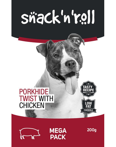 SNACK & ROLL Porkhide Twist with Chicken Sealihast pulgad kanalihaga 200 g