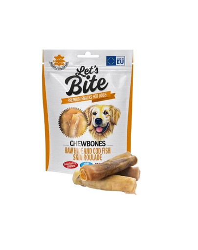 BRIT Let’s Bite Chewbones raw hide&cod 135g  toorest turskanahka