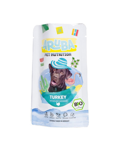 ARUBA Dog Organic Indyk z owsem, burakami i karczochami 100 g