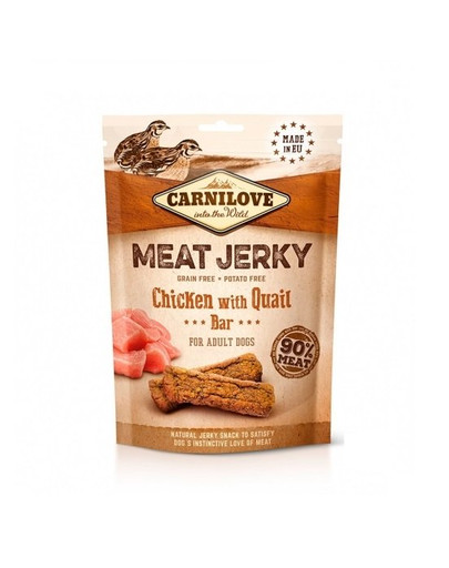 CARNILOVE Meat Jerky Bar 100gx12tk batoon kana ja vutiga