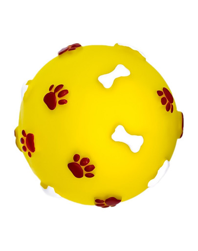 PET NOVA DOG LIFE STYLE käpa- ja luumustriga pall 7.5cm kollane