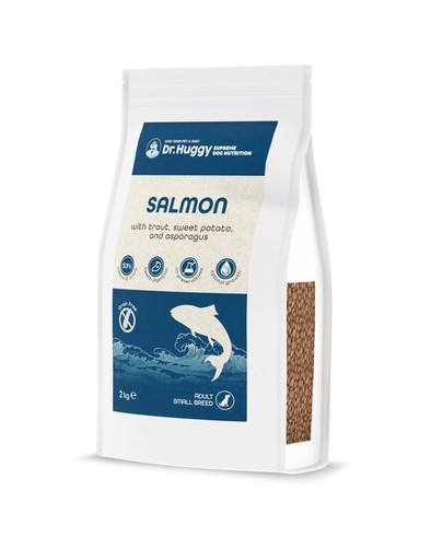 DR HUGGY Supreme Dog Nutrition lõhe forelli, bataadi ja spargliga 2kg