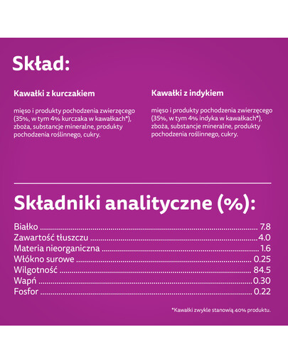 WHISKAS Senior kotike 85g Poultry Feast märgtoit vanematele kassidele želatiinis: kana, kalkun, kalkuniga