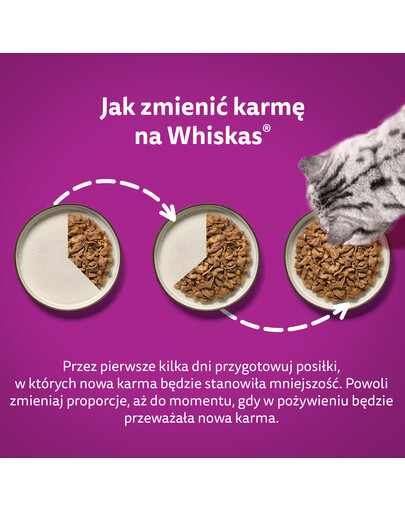 WHISKAS Adult kotike 85 g Linnuliha pidulik märgtoit täiskasvanud kassidele kastmes: kana, kalkuniga