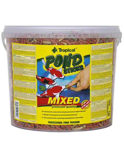 TROPICAL POND Sticks mixed 5 l (430 g)  toit  koidele, kuldkaladele ja teistele aiatiikides ja tiikides kasvatatavatele dekoratiivsetele tsüpriinidele.