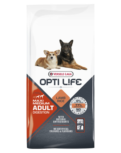 Versele-Laga Adult Digestion medium & maxi keskmistele ja suurtele tundliku seedesüsteemiga koertele 12,5 kg Lambalihaga