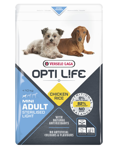 VERSELE-LAGA Opti Life Adult Light Mini ülekaalulistele väikest tõugu koertele 7,5 kg